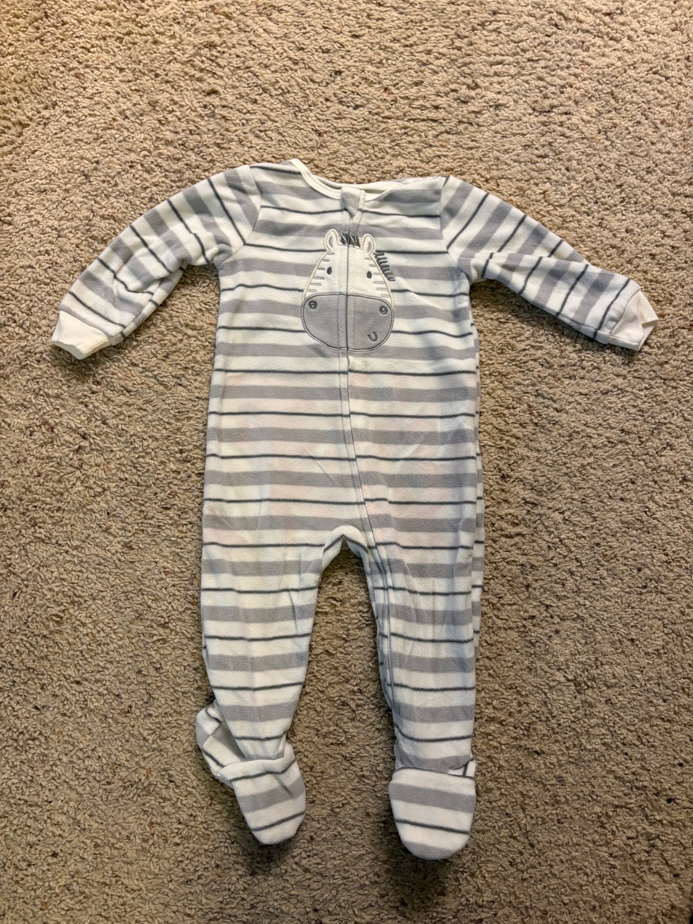 Kids Headquarters Blue and White Striped Zebra Footed One-Piece